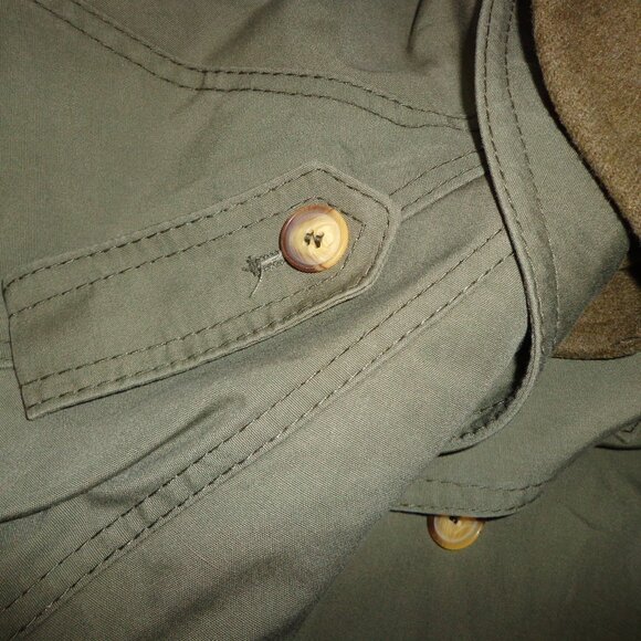 Double-Breasted Topcoat Made in Poland R40 Army Green Removable Zip Wool Lining - Picture 8 of 16